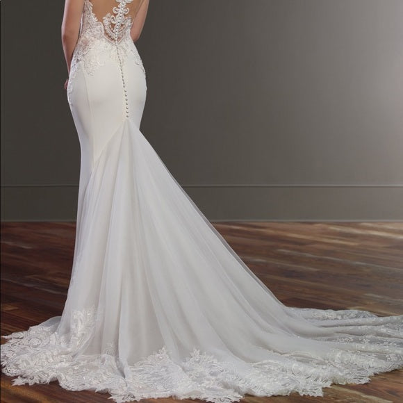 Lace racerback wedding dress hotsell