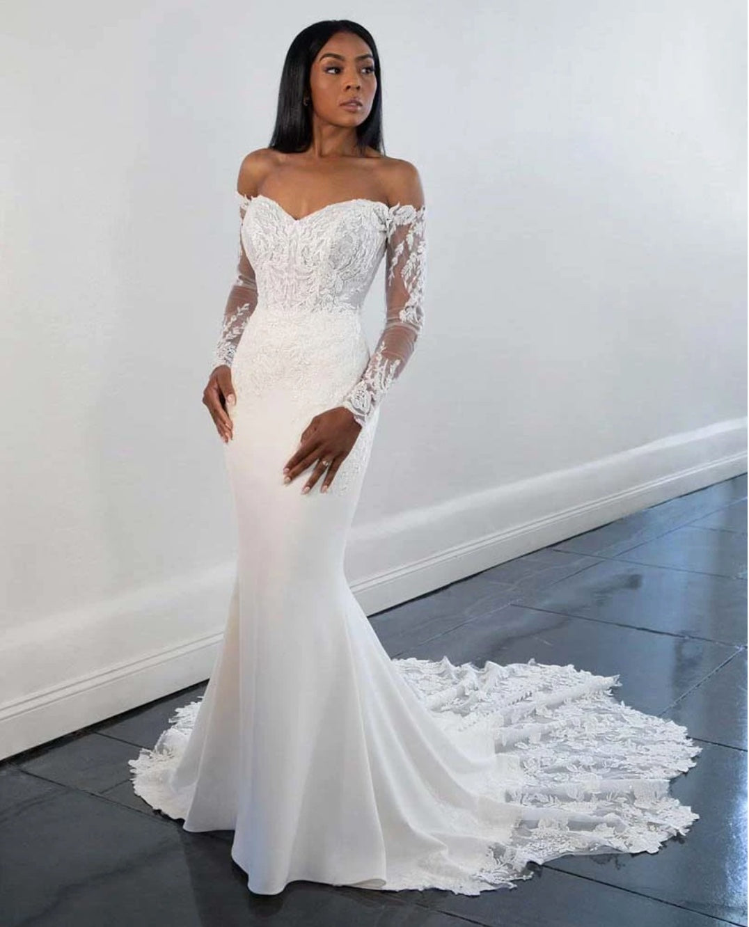 Martina Liana One Shoulder Long Sleeve Wedding Dress Martina