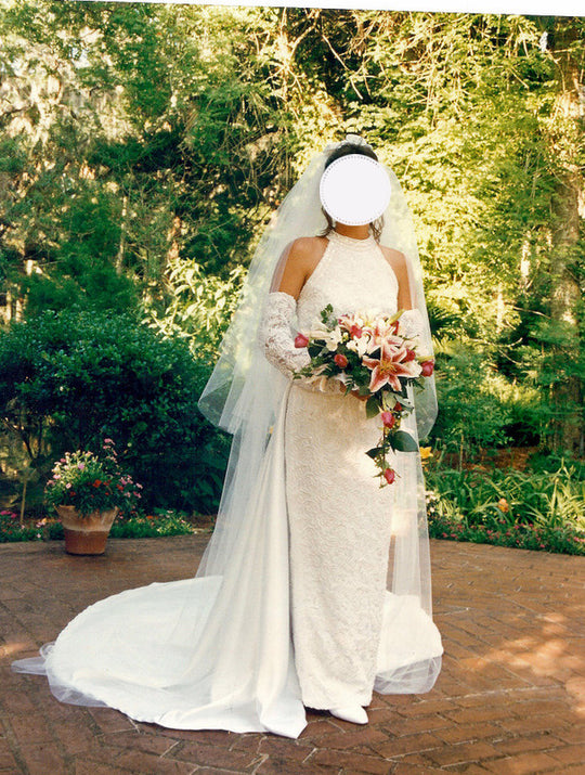 MaryBride Vintage Halter Wedding Dress