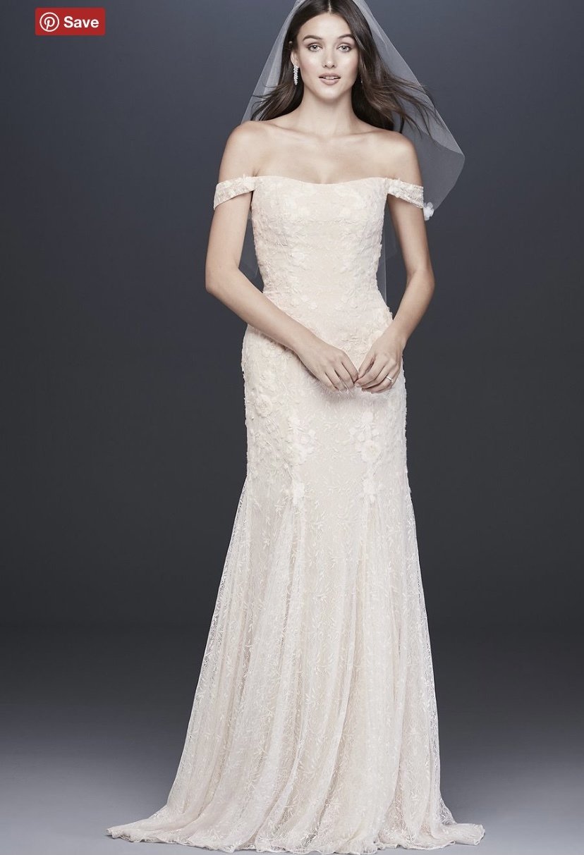 Swag sleeve layered lace trumpet wedding dress top