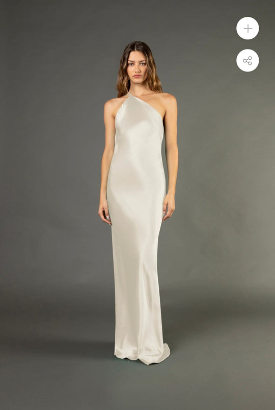 Mia Solano Open back cowl bias gown - ivory