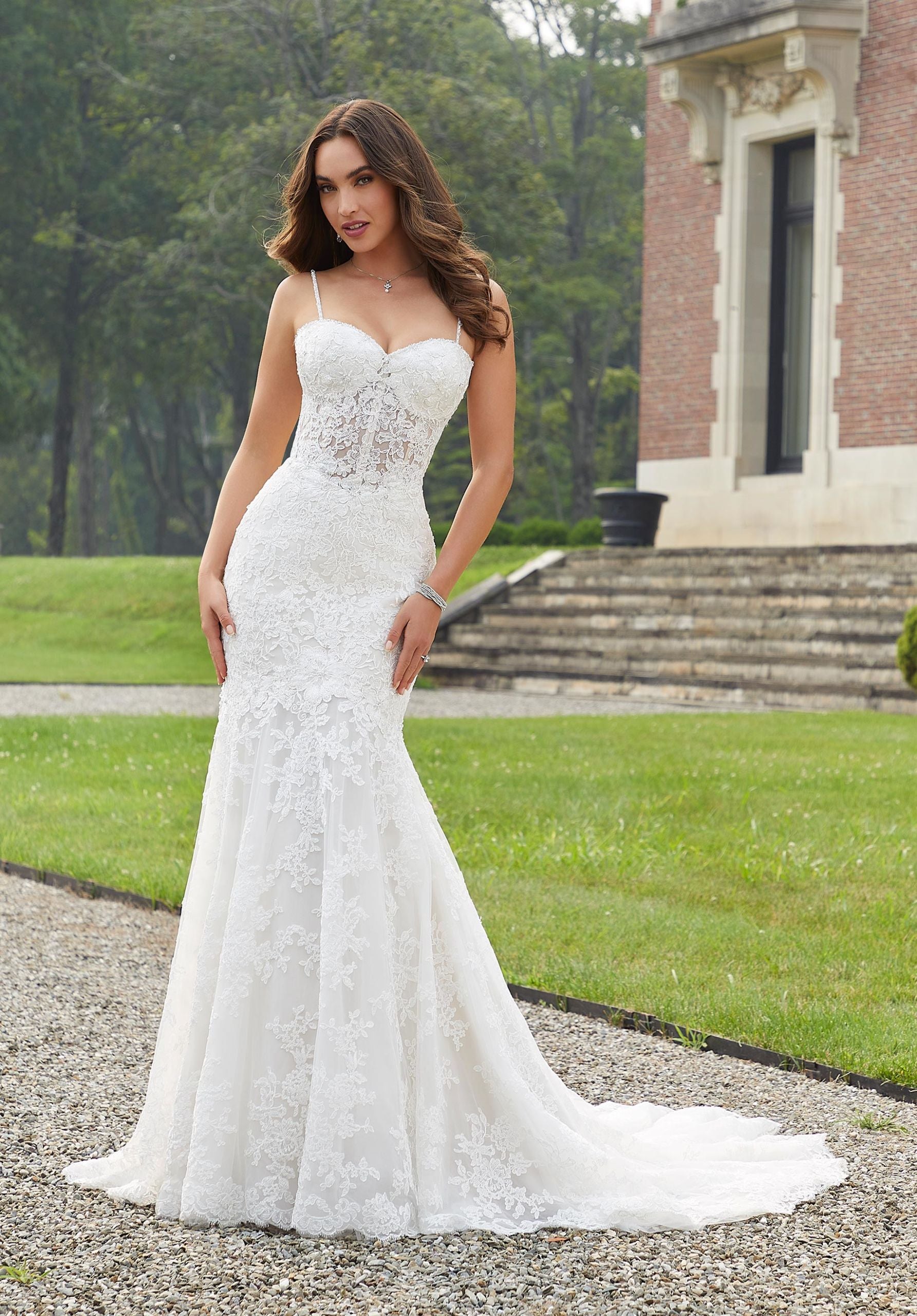 en saison amilia geometric lace midi-dress Mielle Lace Midi Dress White main image 1