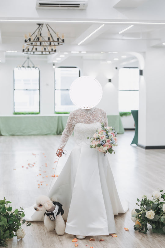 Oleg Cassini STYLE # CWG1030 Satin A-Line Wedding Dress with Removable Cape