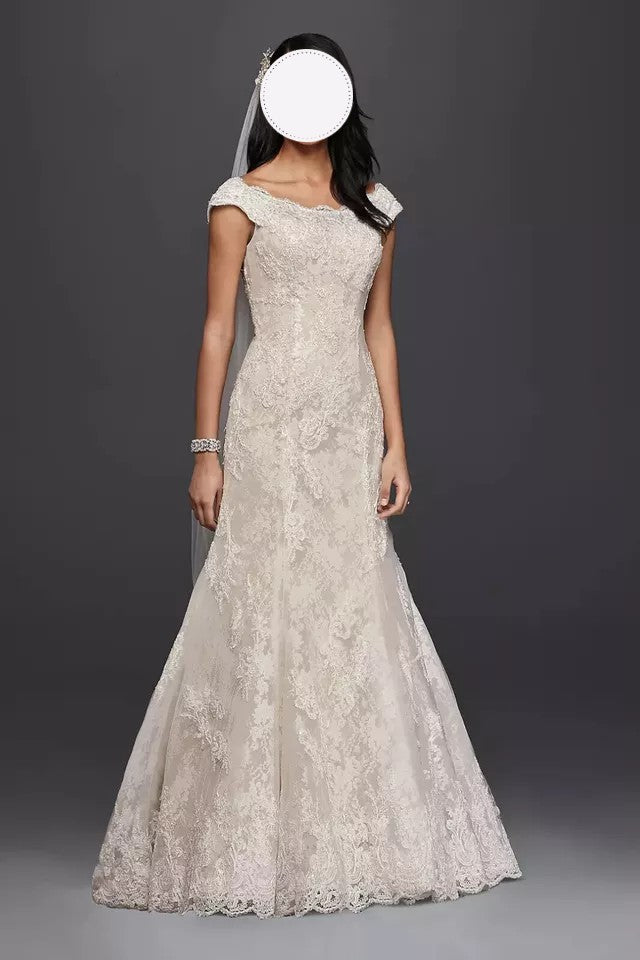 COURONNE◆Ever Shoulder 52 Ivory One-Shoulder Metallic Knit A-Line Dress | David's Bridal