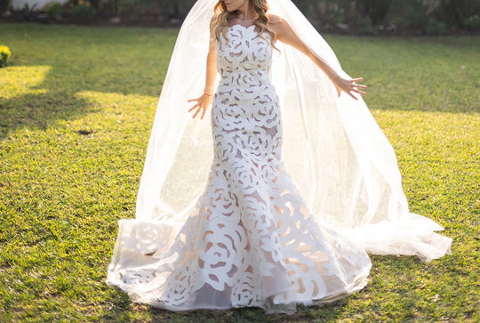 Oscar de la Renta Cut-out silk faille roses