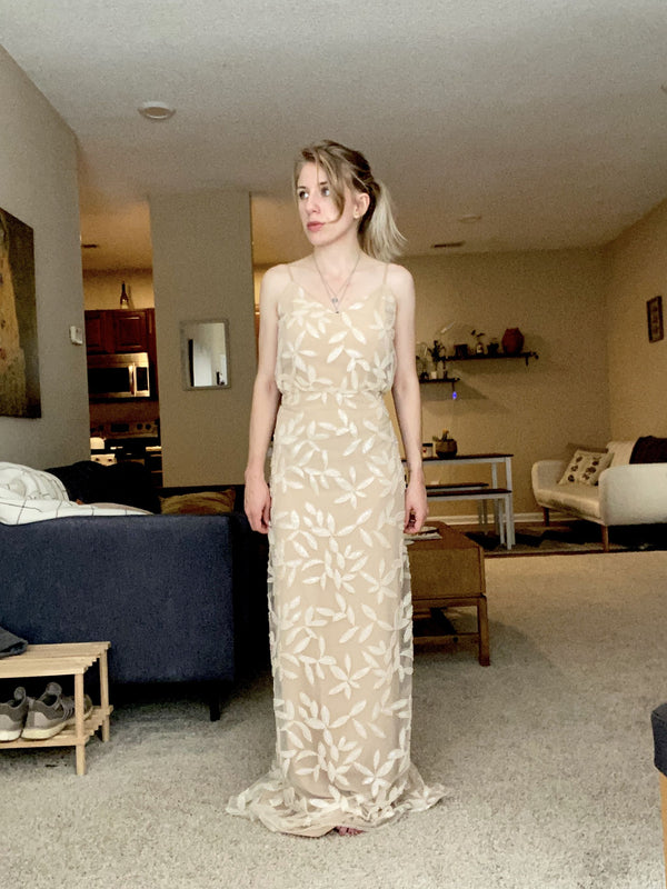 Other #748012, The Savannah Beige Sequin Sleeveless Maxi – Nearly