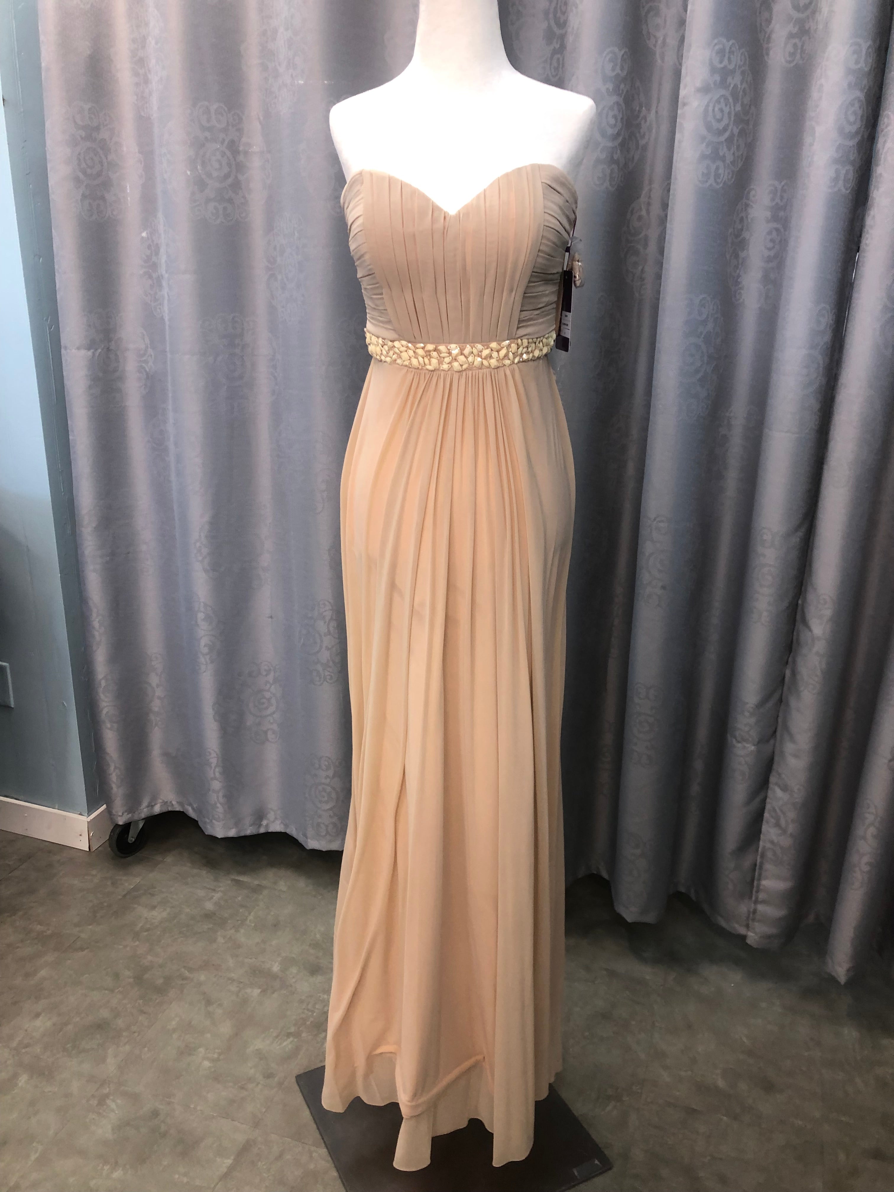 adrianna papell champagne bridesmaid dresses Simple Halter Mermaid Backless Sleeveless Satin Long Bridesmaid Dresse –  DaintyBridal