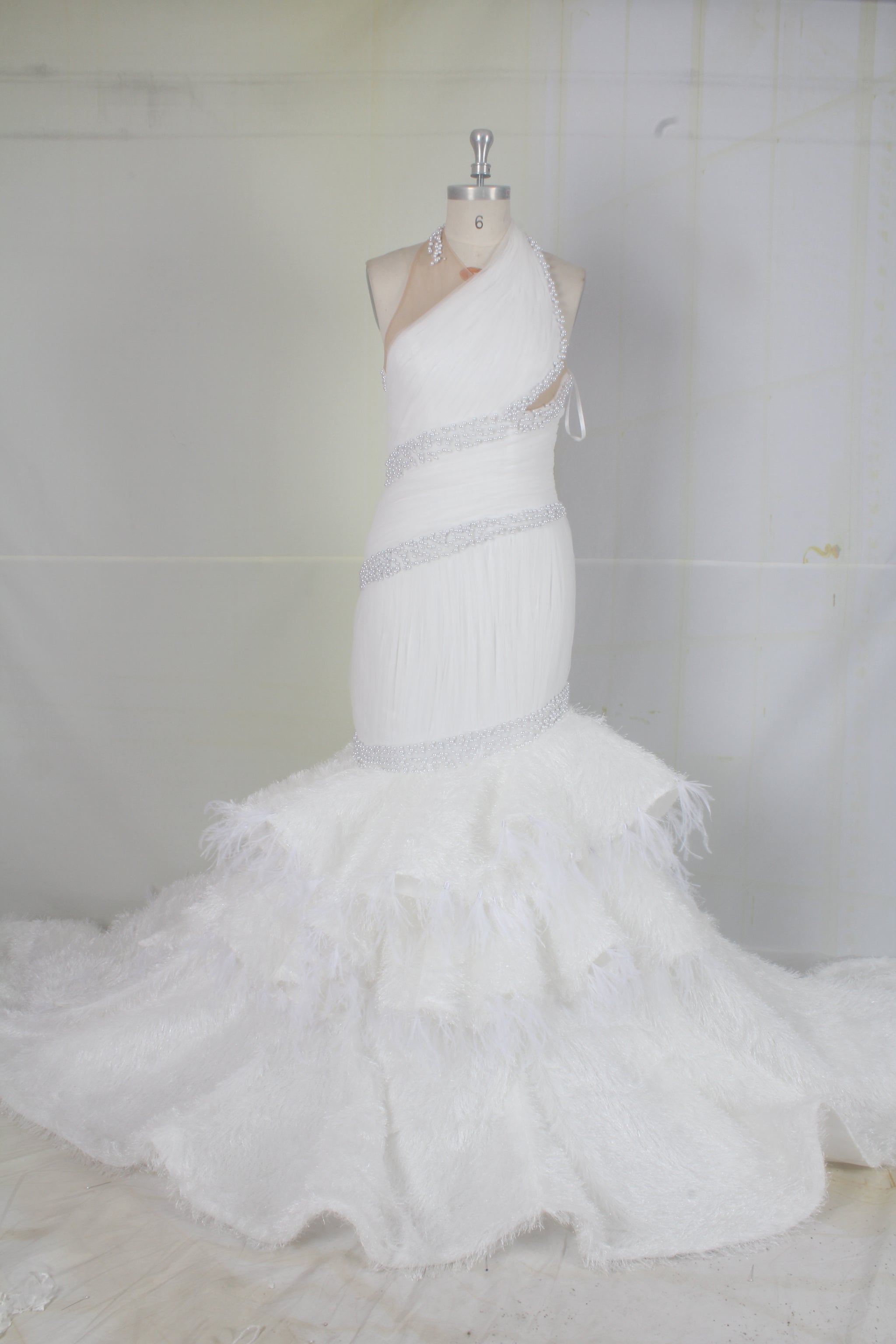halter fit and flare wedding dress Victoria Jane 18614 halter neck wedding dress with beaded collar – Veni  Infantino main image 0