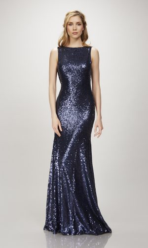 theia blue sequin dress Noemi One Shoulder Sequin Gown