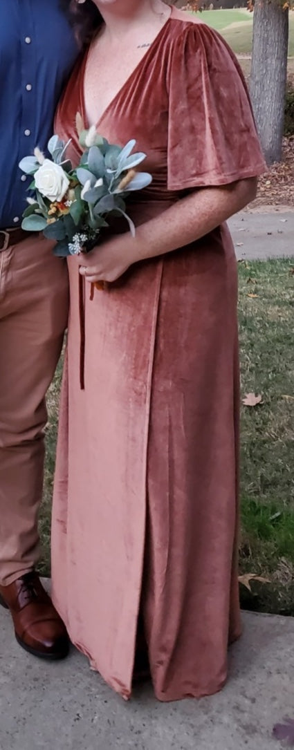 Other Meghan Velvet Wrap Maxi Dress