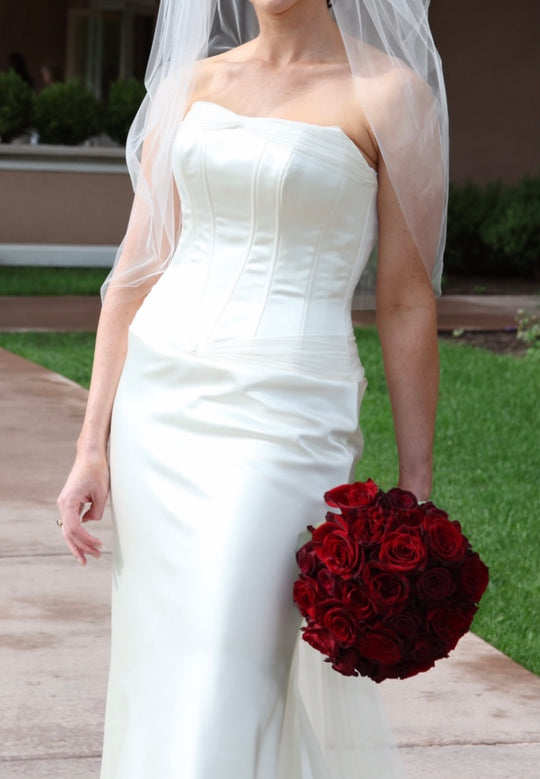 Palazzo Couture Ivory Dupioni Silk Strapless Mermaid