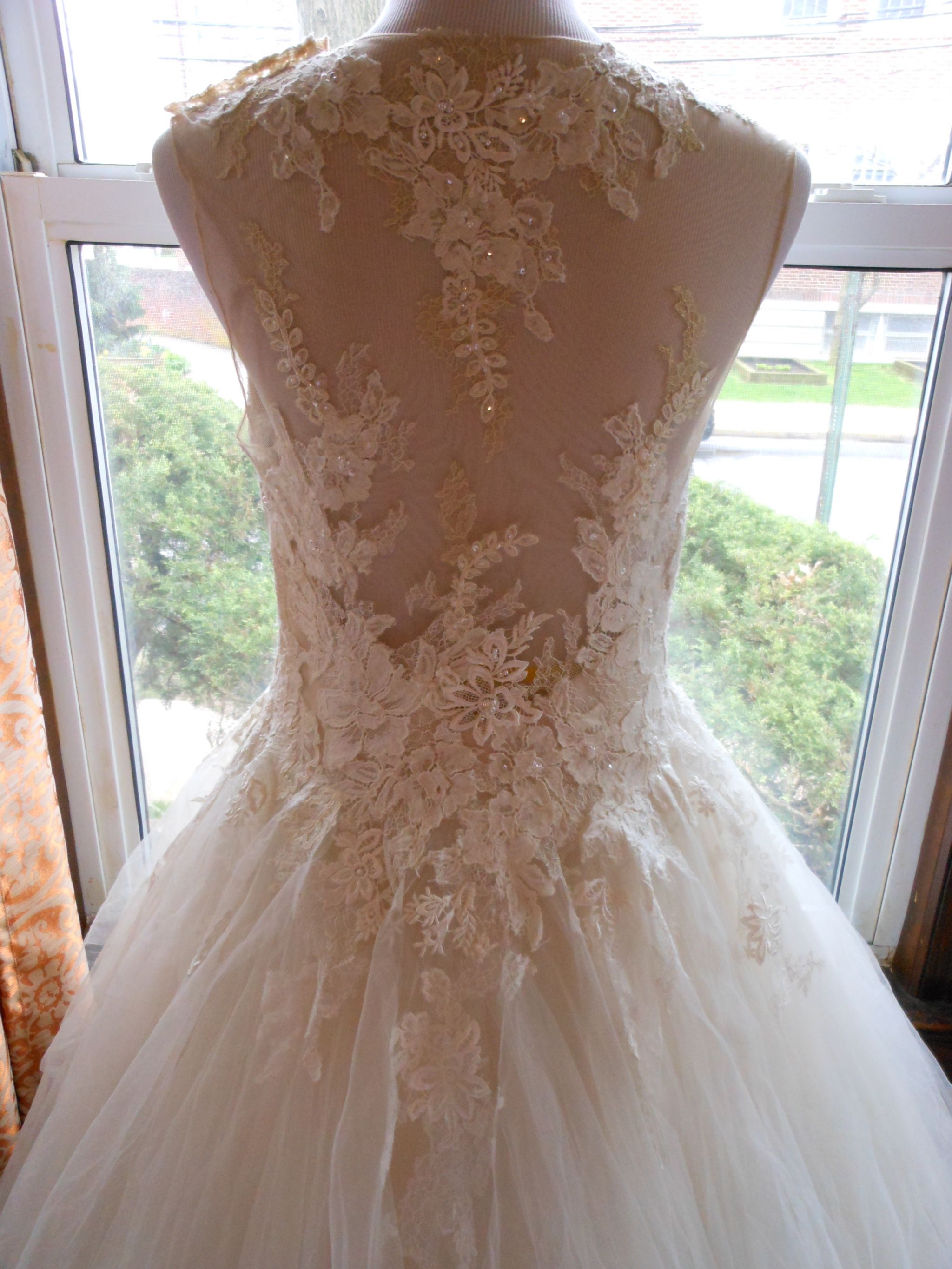 prada white dress lace Prada Eyelet Embroidery A Line Strap Corset Midi Dress White main image 1