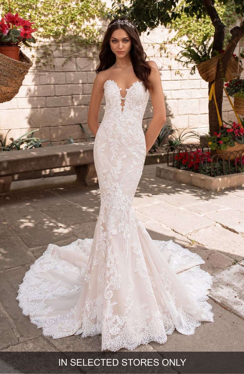 (BBさん専用) Pronovias Aegir Dress Mermaid wedding dress, sweetheart neckline and long sleeves