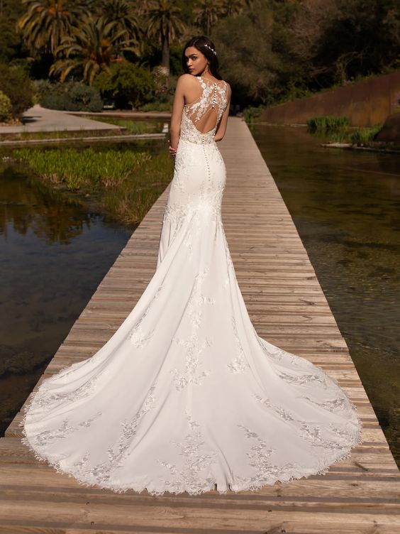 blue dress for baby girl Pronovias Privee: Asmin – Camellia Wedding Gown | Bridal Store main image 0