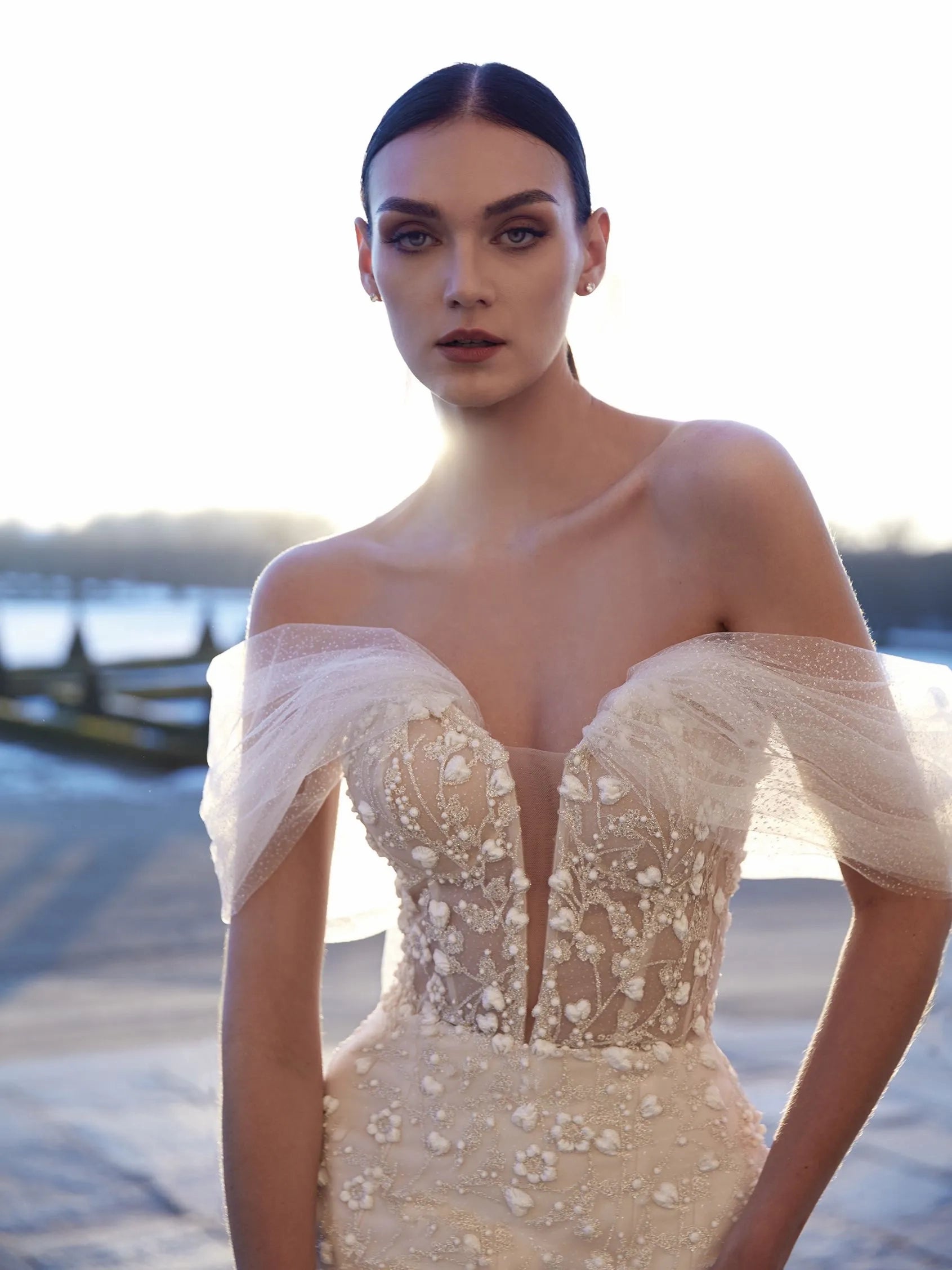 pronovias off-the-shoulder wedding dress reviews Pronovias Emilia – Nearly Newlywed