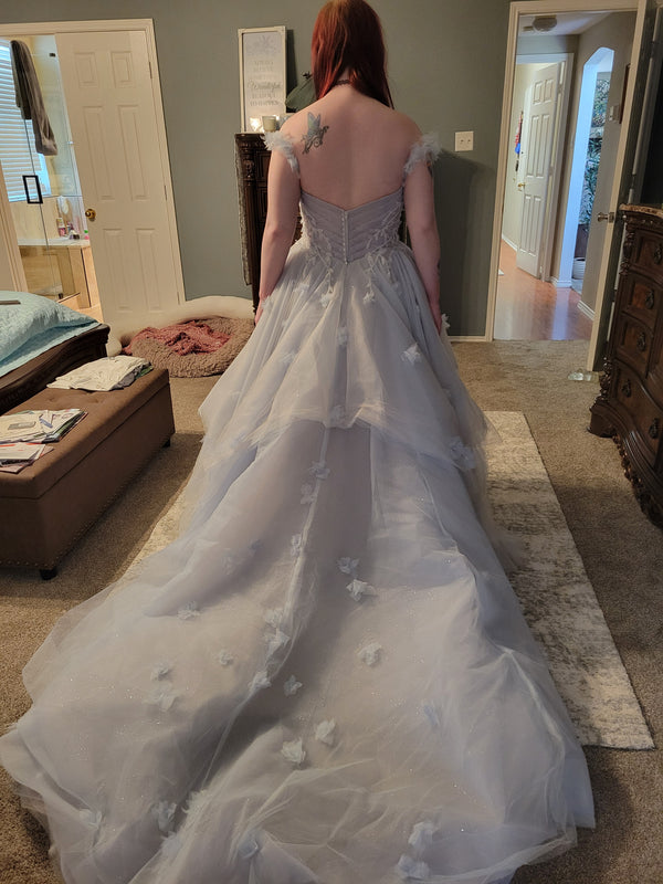 Kalinga Ashok Tulle Skirt Dusty Blue Fenoli Blue Dress Randy Say