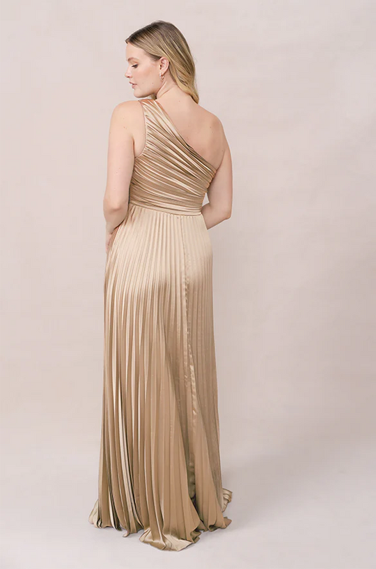 Revelry Declan Satin Pleated Dress