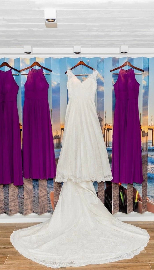 Simply Bridal Floral Lace A-Line Wedding Dress with Straps