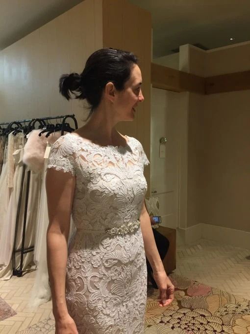 TADASHI SHOJI ウエディングドレス Callaway Draped Open Back Gown | Tadashi Shoji