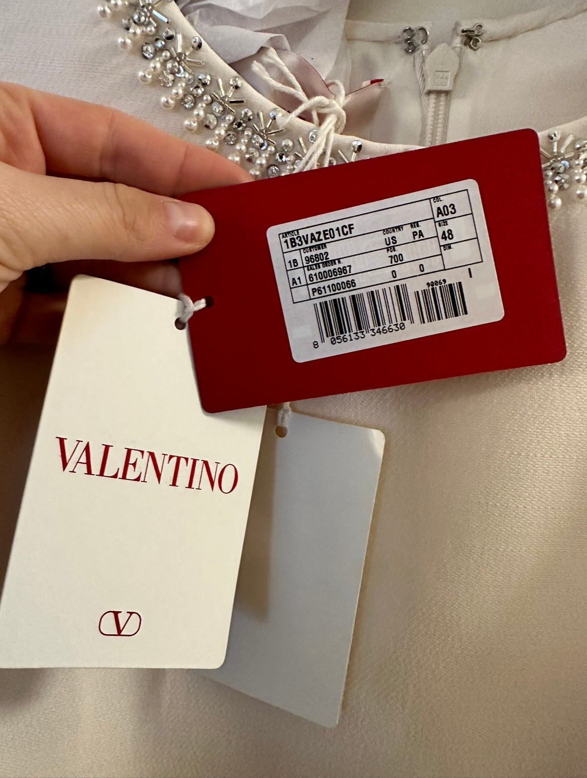 ワンピース VALENTINO IVORY WOOL BLEND DRESS VALENTINO: Dress woman - Ivory | Valentino dress 6B3VAEQ01CF