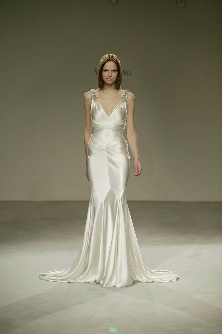 Bridal Boutique Vera Wang Silver Wedding Dress Vera Wang V Neck