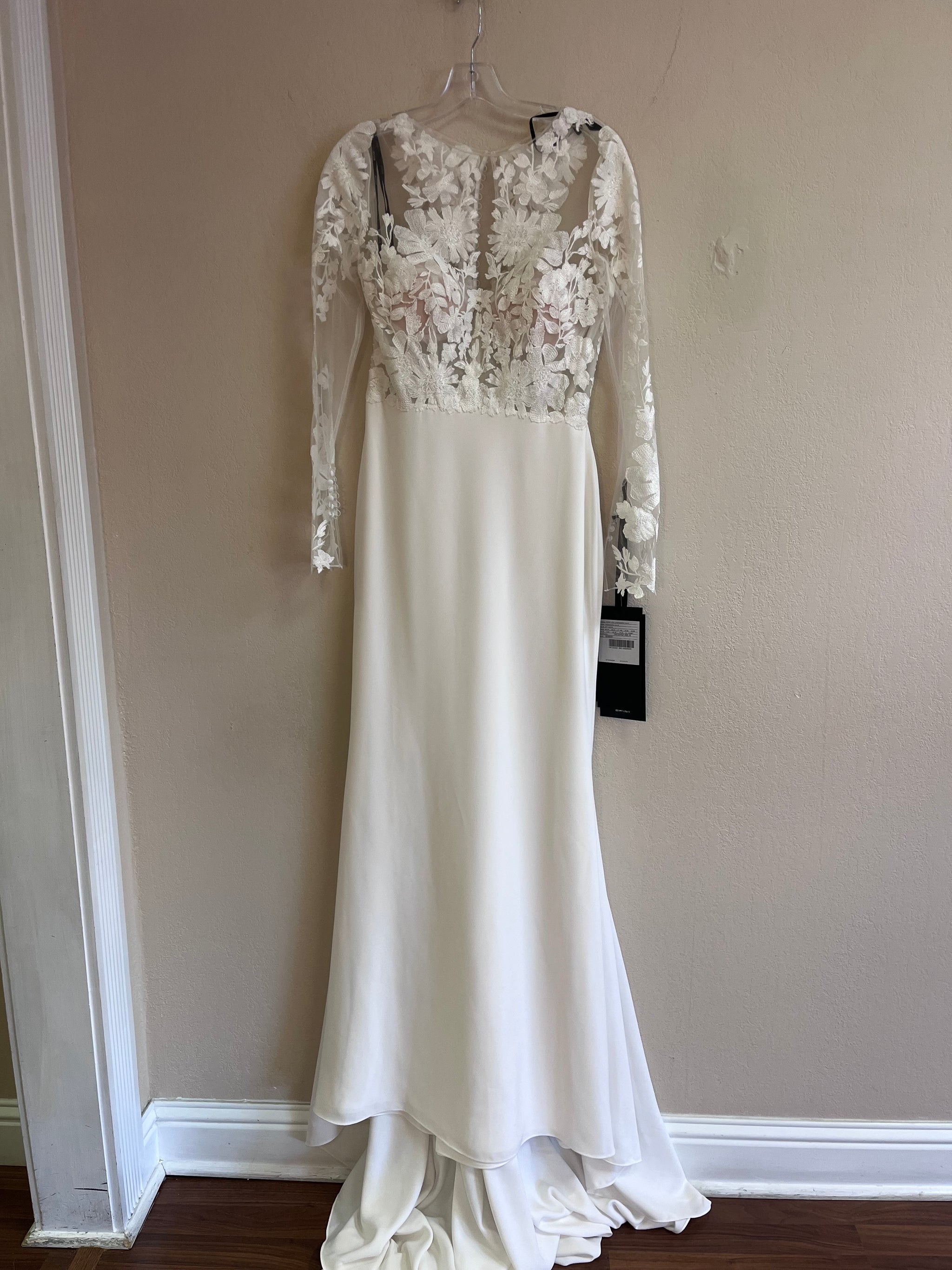 wedding dress with lace bodice and tulle skirt Briselle A-Line Wedding Dress with Satin Corset & Tulle Skirt main image 1