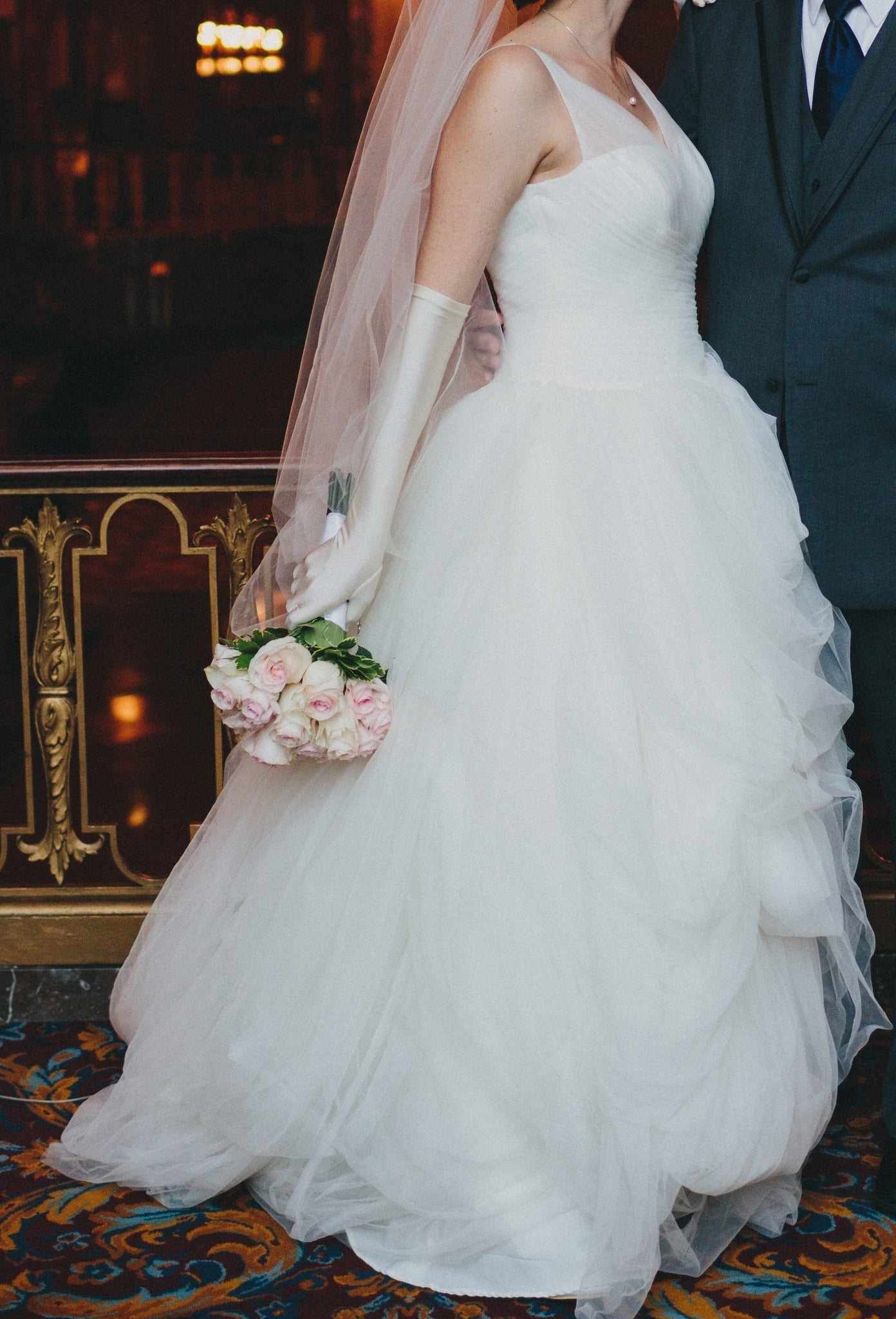 Vera Wang White Tulle Ball Gown Vw351157 – Nearly Newlywed