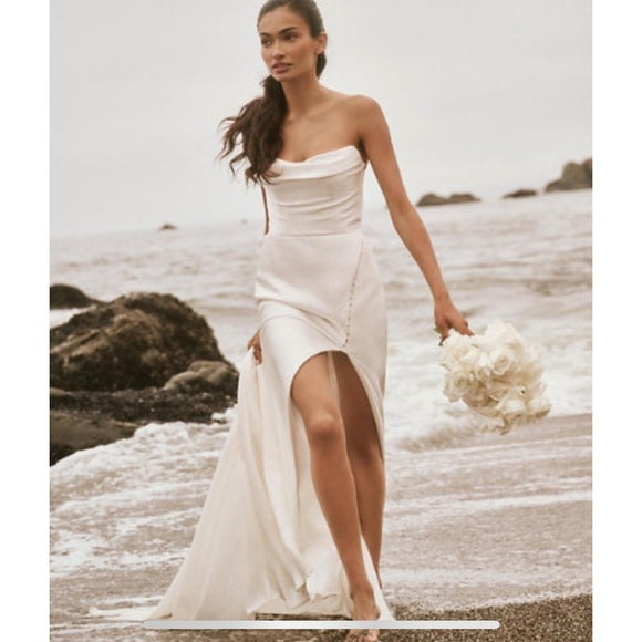 NYにて購入 BHLDN Watters ORLIEサテンウェディングドレス Watters Orlie – Nearly Newlywed
