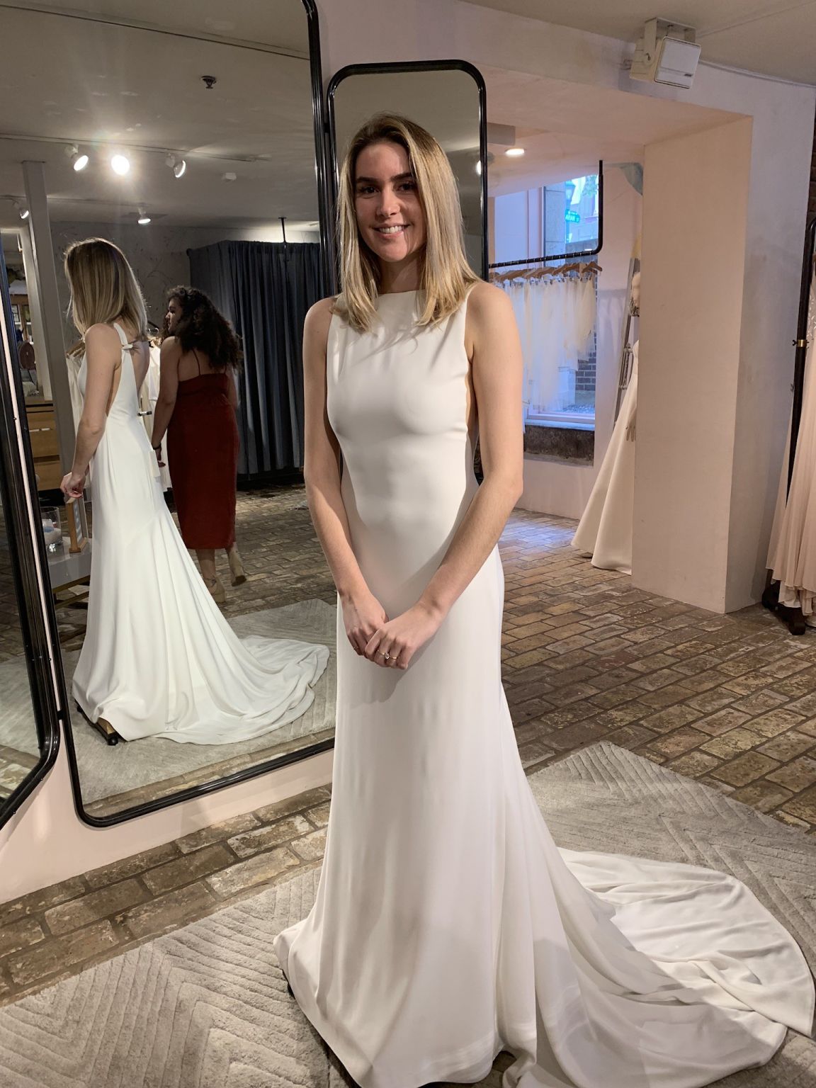 NYにて購入 BHLDN Watters ORLIEサテンウェディングドレス Watters Orlie Gown - Adinas Bridal