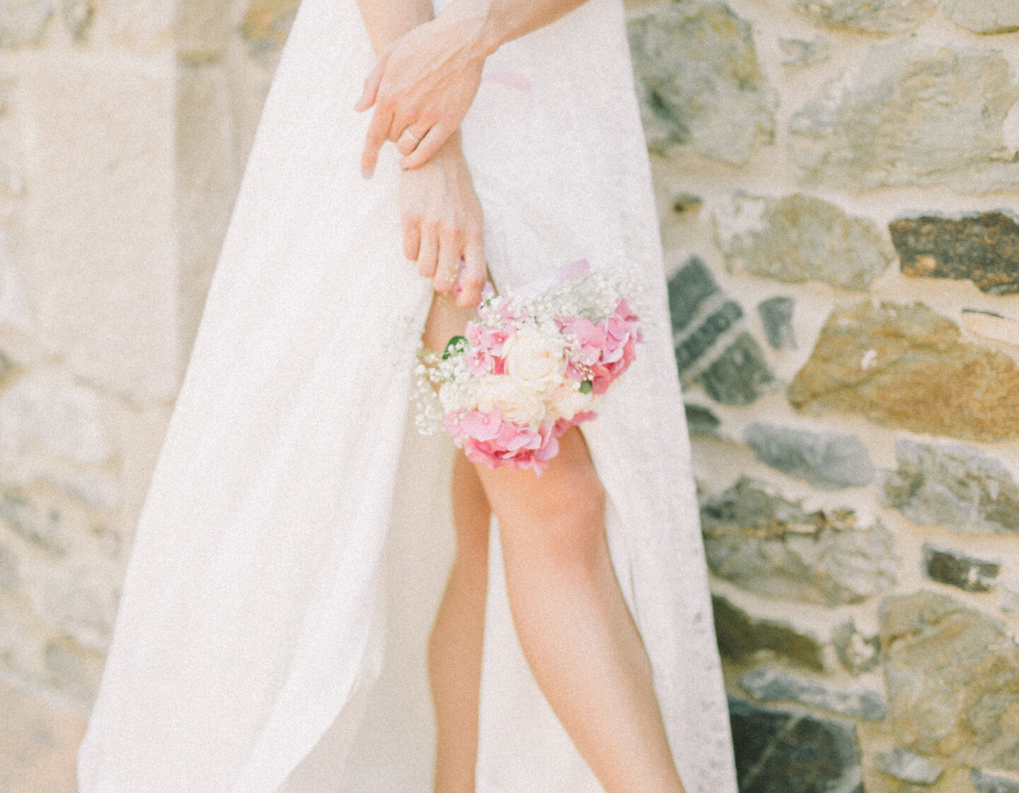 Wedding Dress with Pink Shoes