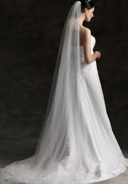 Eyelash Lace Edge 90cm Bridal Ivory New Veil 1 Tier Bride Wedding Veil –  Simibridaldresses