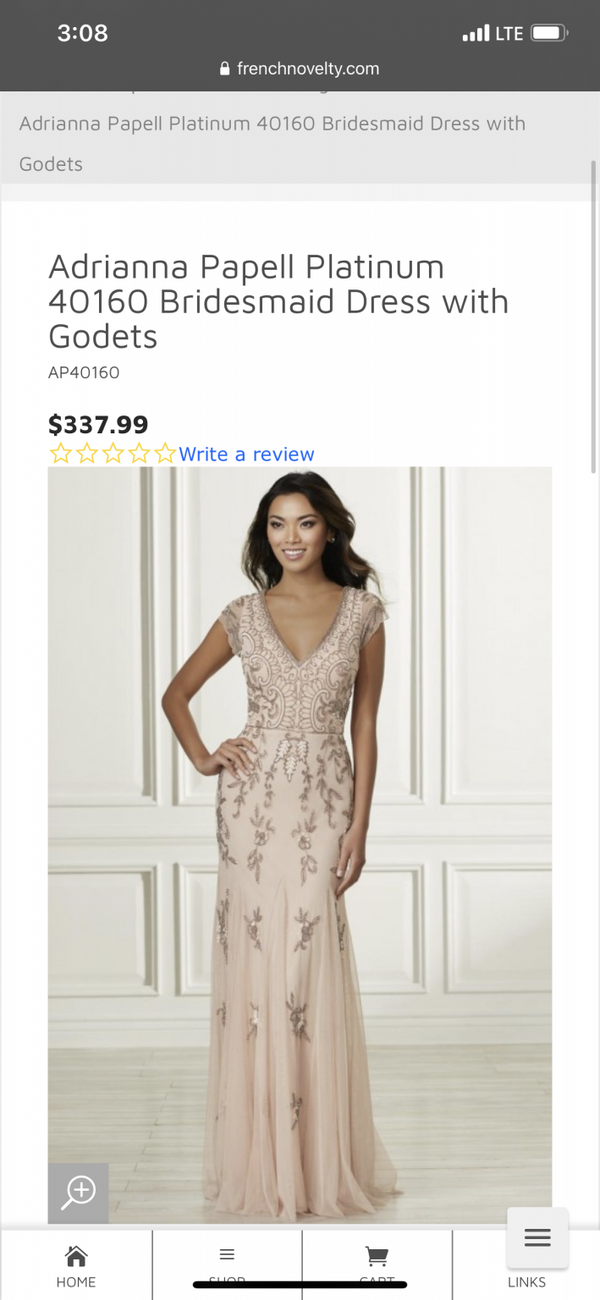 Adrianna Papell 40160 platinum bridesmaids dress with godets Nearly Newlywed