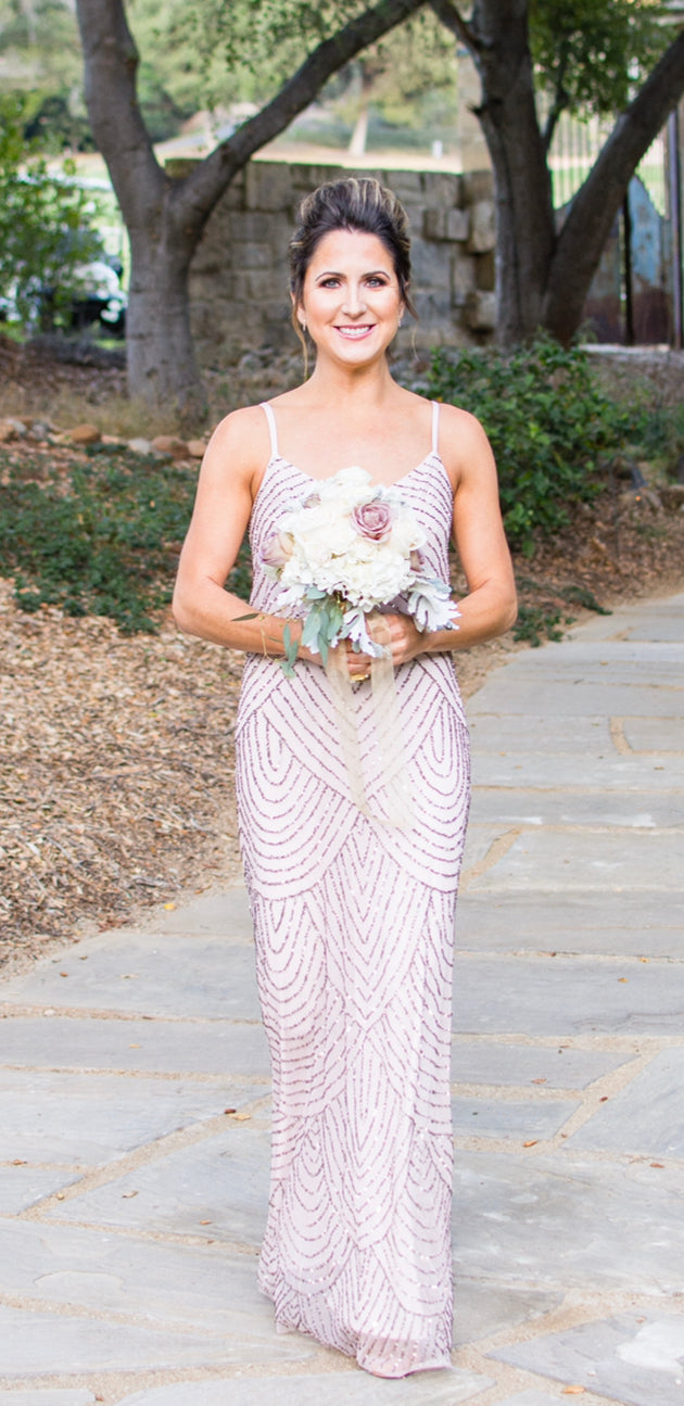 Evening Gowns Adrianna Papell One Shoulder Beaded Blouson Gown