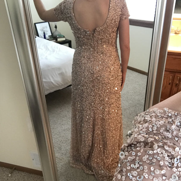 Scoop back sequin gown adrianna outlet papell