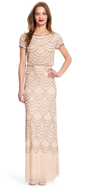 Adrianna papell short hotsell sleeve beaded blouson gown