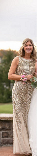 Aidan Mattox Sequined Godet Gown PreOwnedWeddingDresses