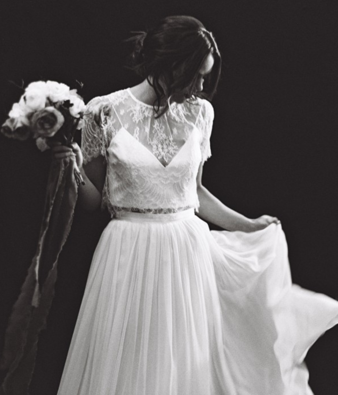 Blouse Wedding Skirt And Crop Top Alexandra Grecco Evette Crop Top