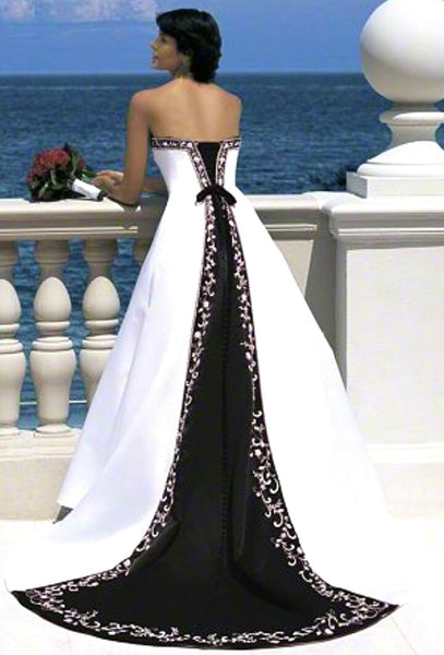 Alfred angelo black on sale and white wedding dress