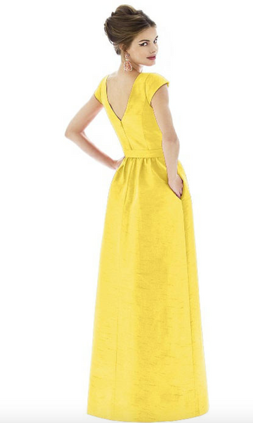 Alfred sung cap sleeve dupioni best sale