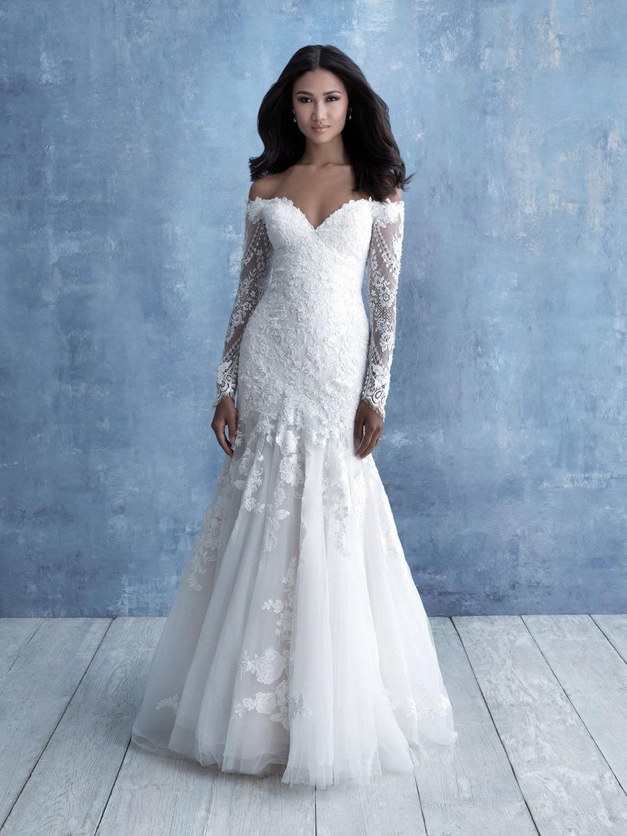 Allure Bridals 9702 Subtle Lace Sleek Wedding Dress