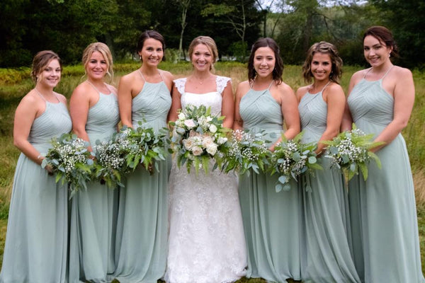 Azazie sage 2025 green bridesmaid dresses