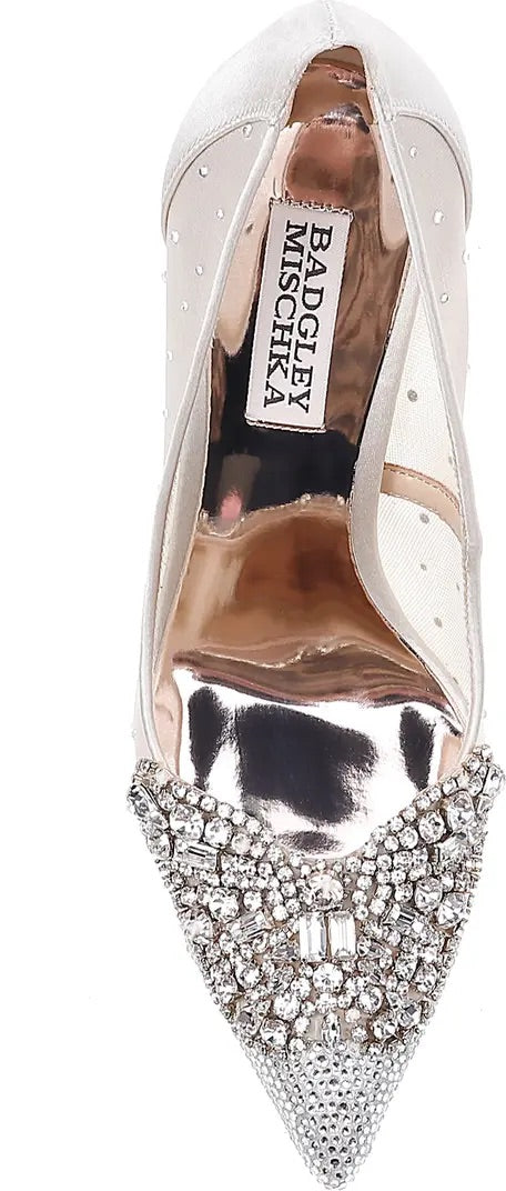 Badgley mischka harbor crystal shops embellished open toe pump