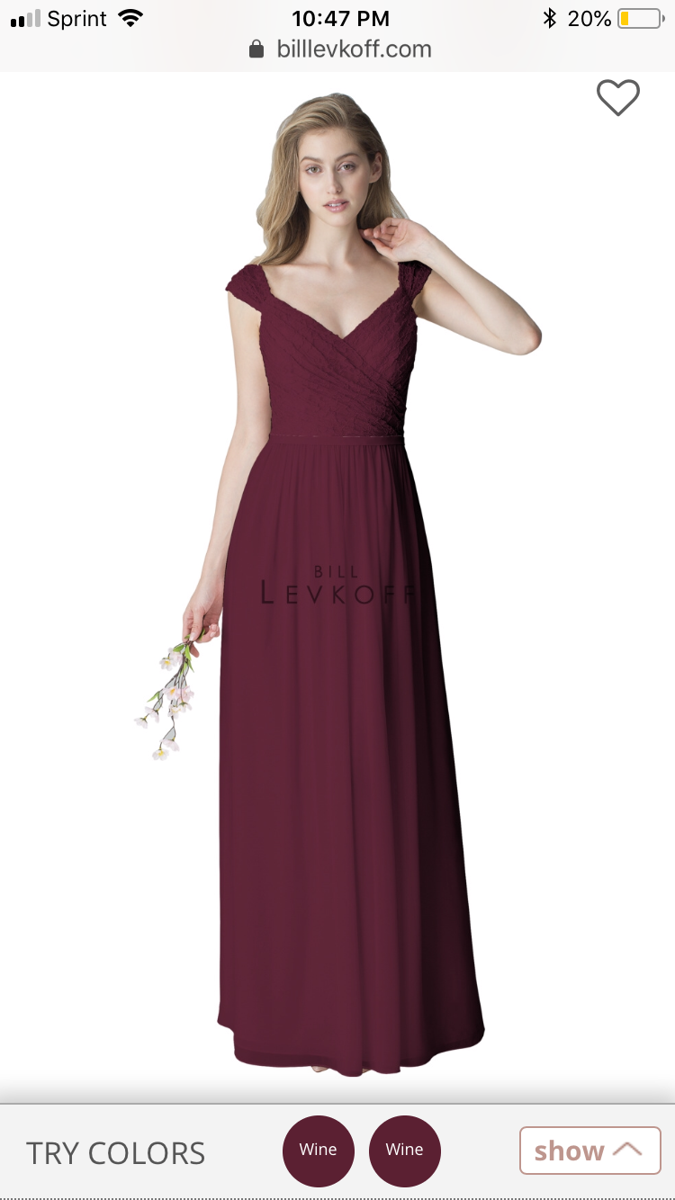 Bill levkoff 2024 wine bridesmaid dresses