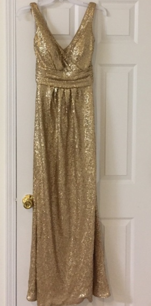 Bill levkoff shop gold sequin dress