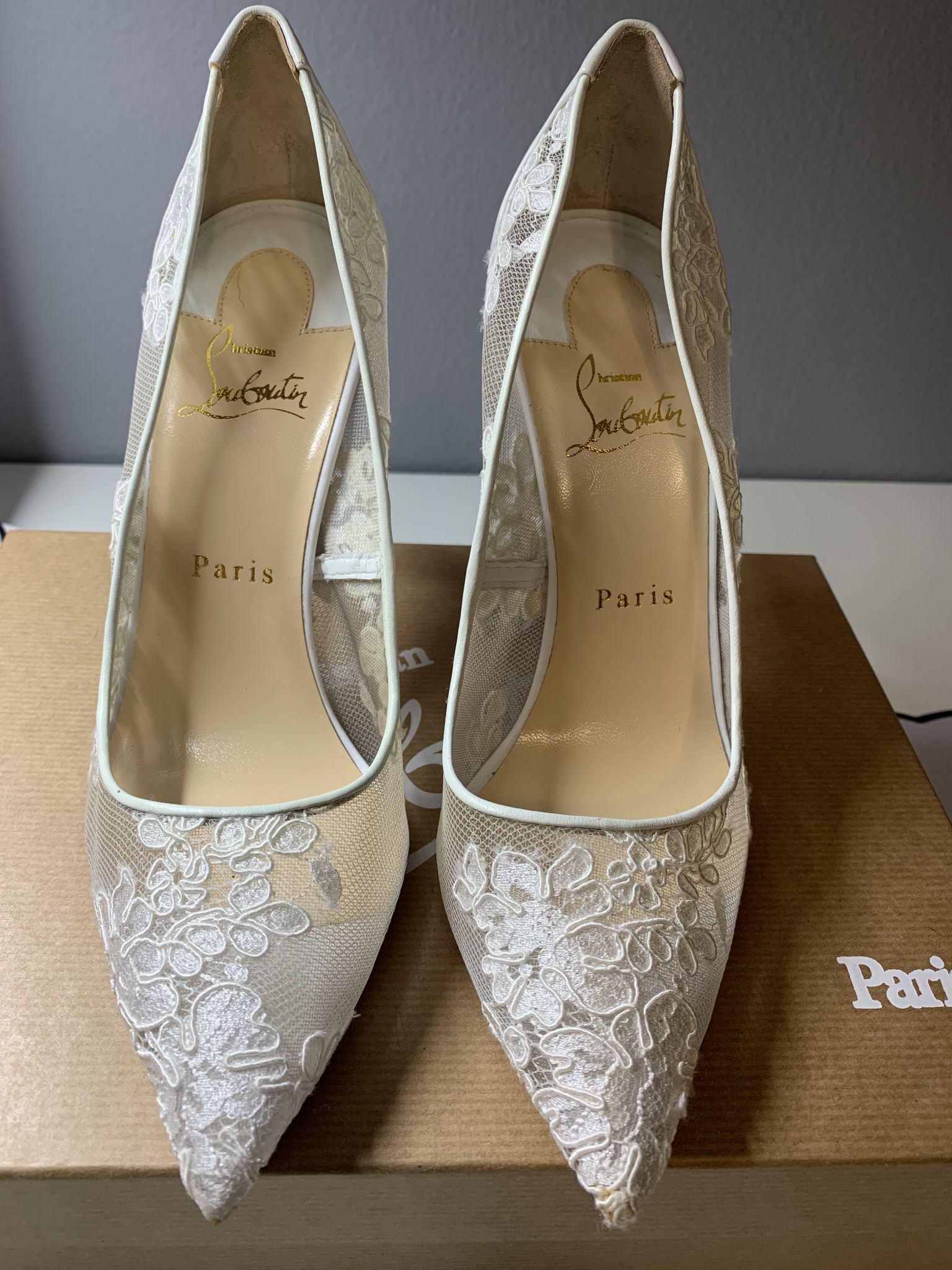 Christian Louboutin Wedding Shoes Stain Almond Toe