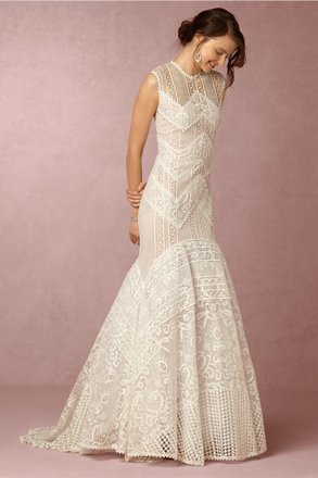 Christos Costarellos BHLDN Ivory Lace Blanca Gown
