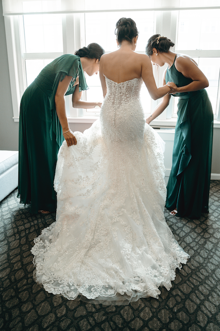 Cielo Beaded Mermaid with Tulle Overskirt