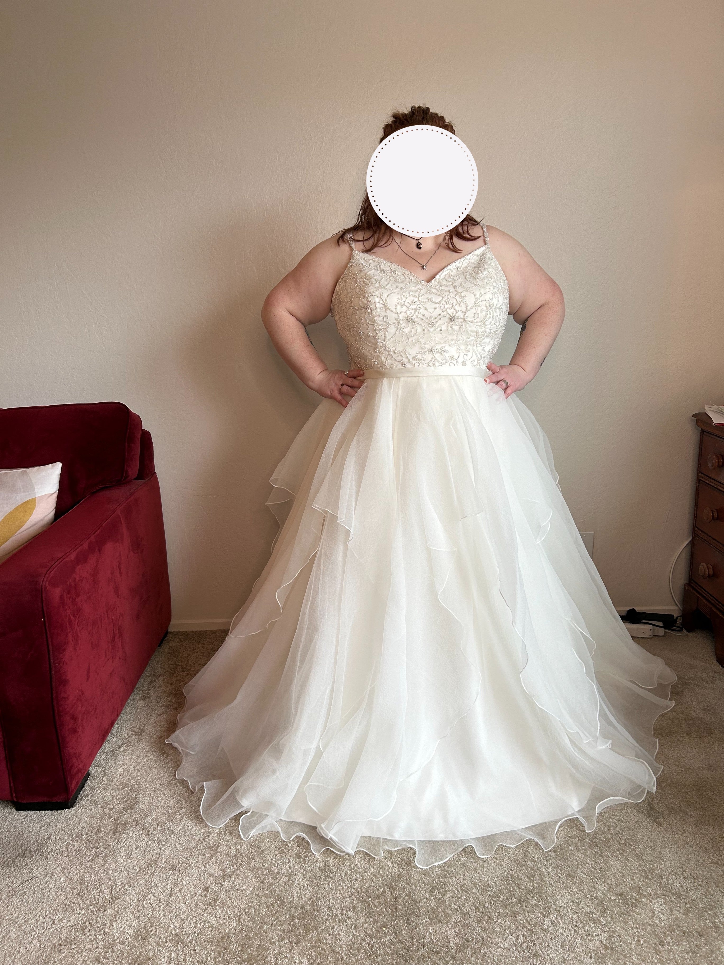 David s Bridal Garza Ballgown with Double Straps