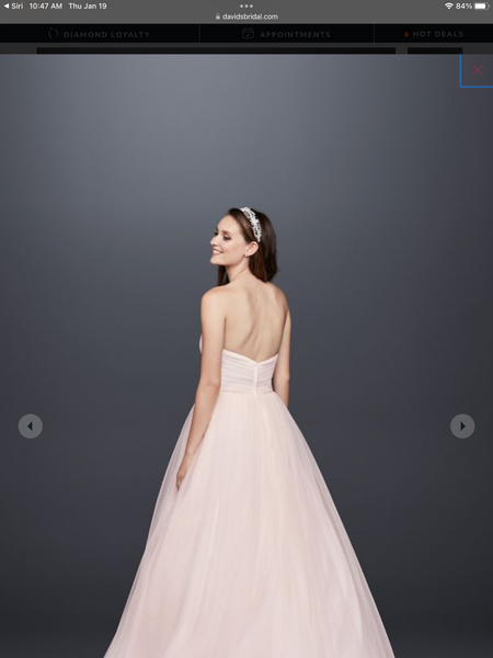 Whisper pink top wedding dress
