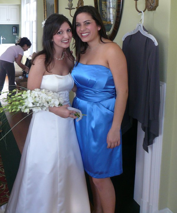 David's bridal cornflower blue top